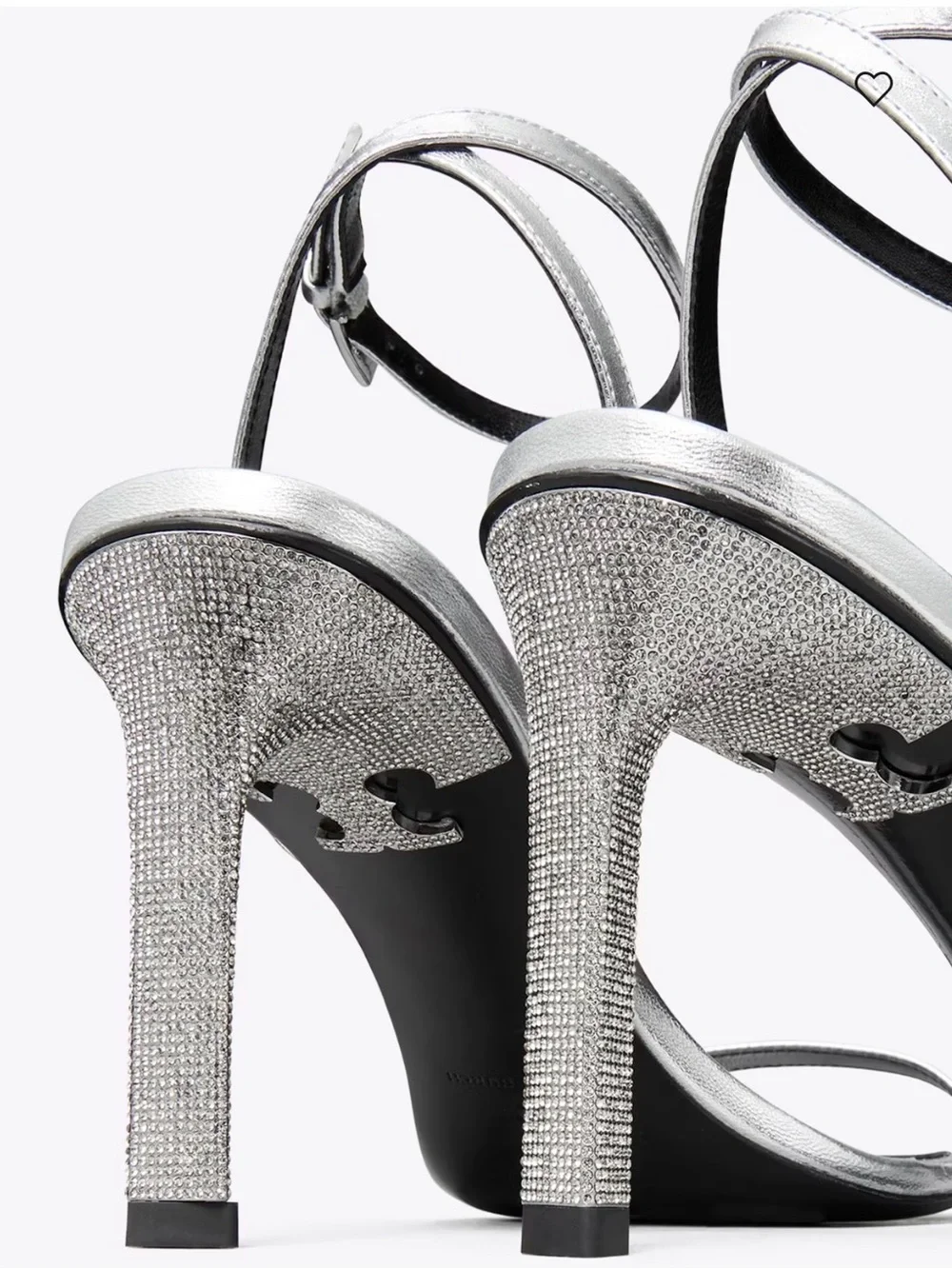 Tory Burch Silver Metallic Ankle-Strap Stiletto Sandals